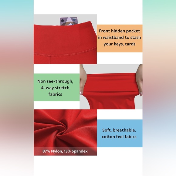 Bubblelime Women's Straight Leg Long Tight Yoga Pants Sz Small 33”Inseam New - Picture 5 of 10